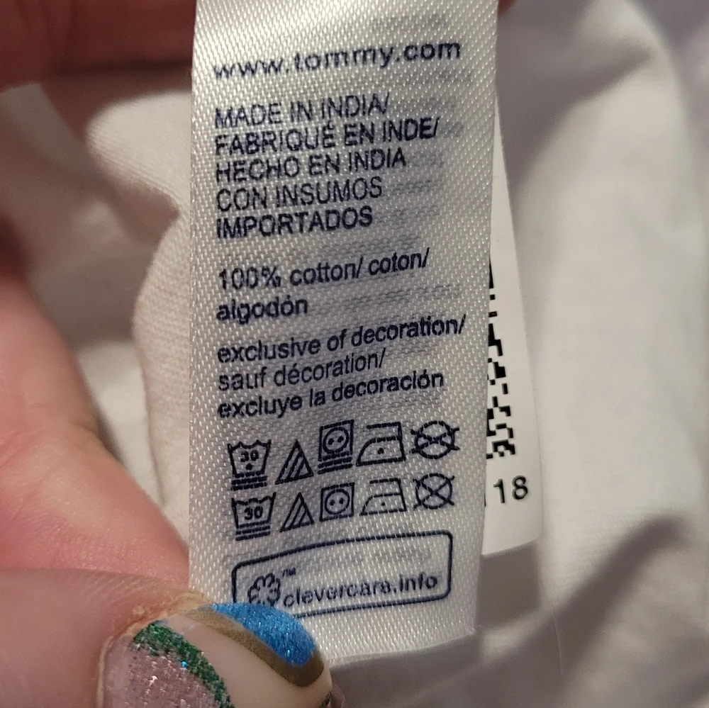 Vintage Tommy Hilfiger 100% Cotton White Embroidered Onsie Size 24 Months